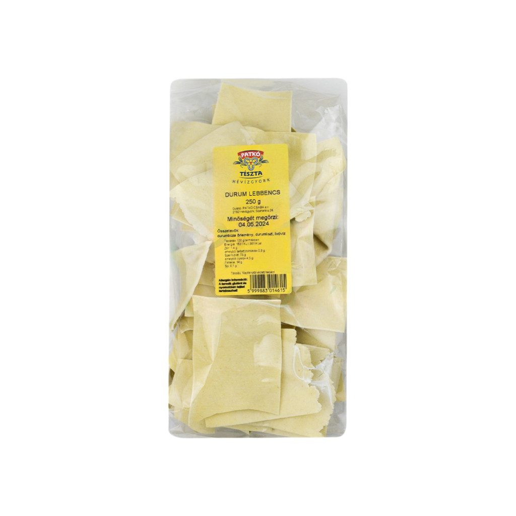 PATKÓ TÉSZTA DURUM LEBBENCS TÉSZTA 250G