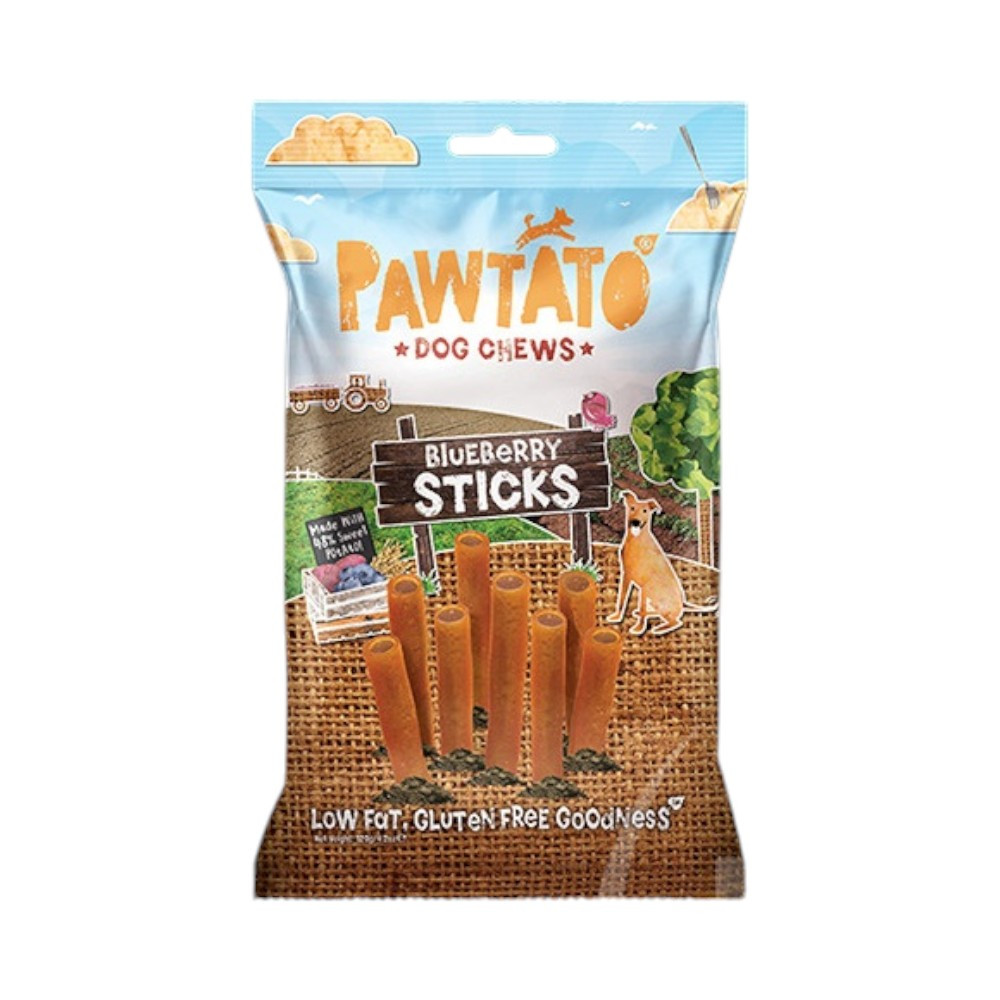Pawtato Tubes vegán jutalomfalat kék áfonya 120 g