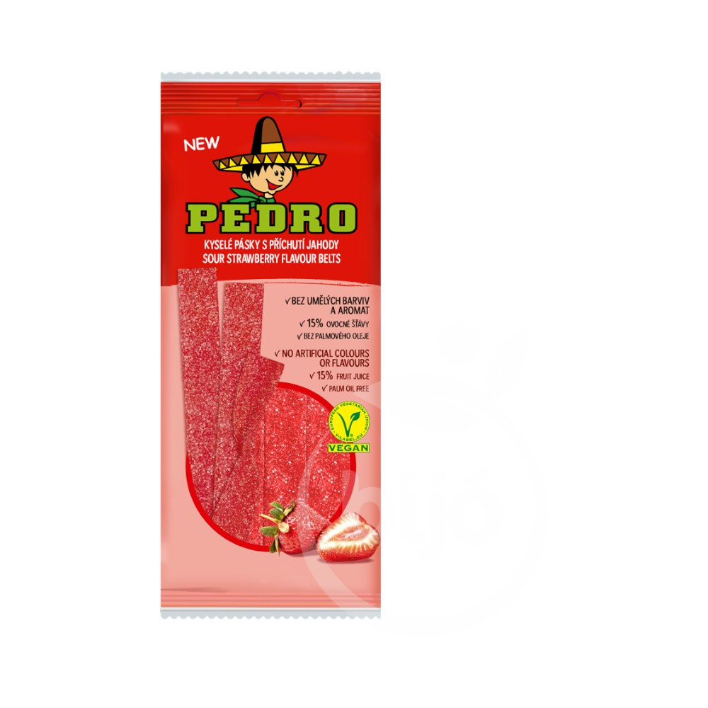 Pedro strawberry belt gumicukor vegán 80 g