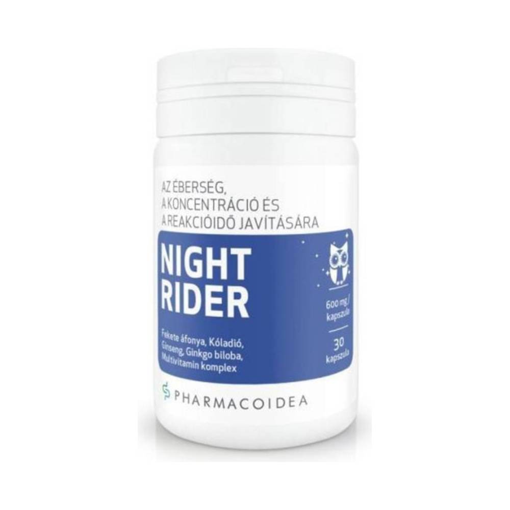 Pharmacoidea night rider kapszula éberség-koncentráció-reakcióidő javító kapszula 30 db