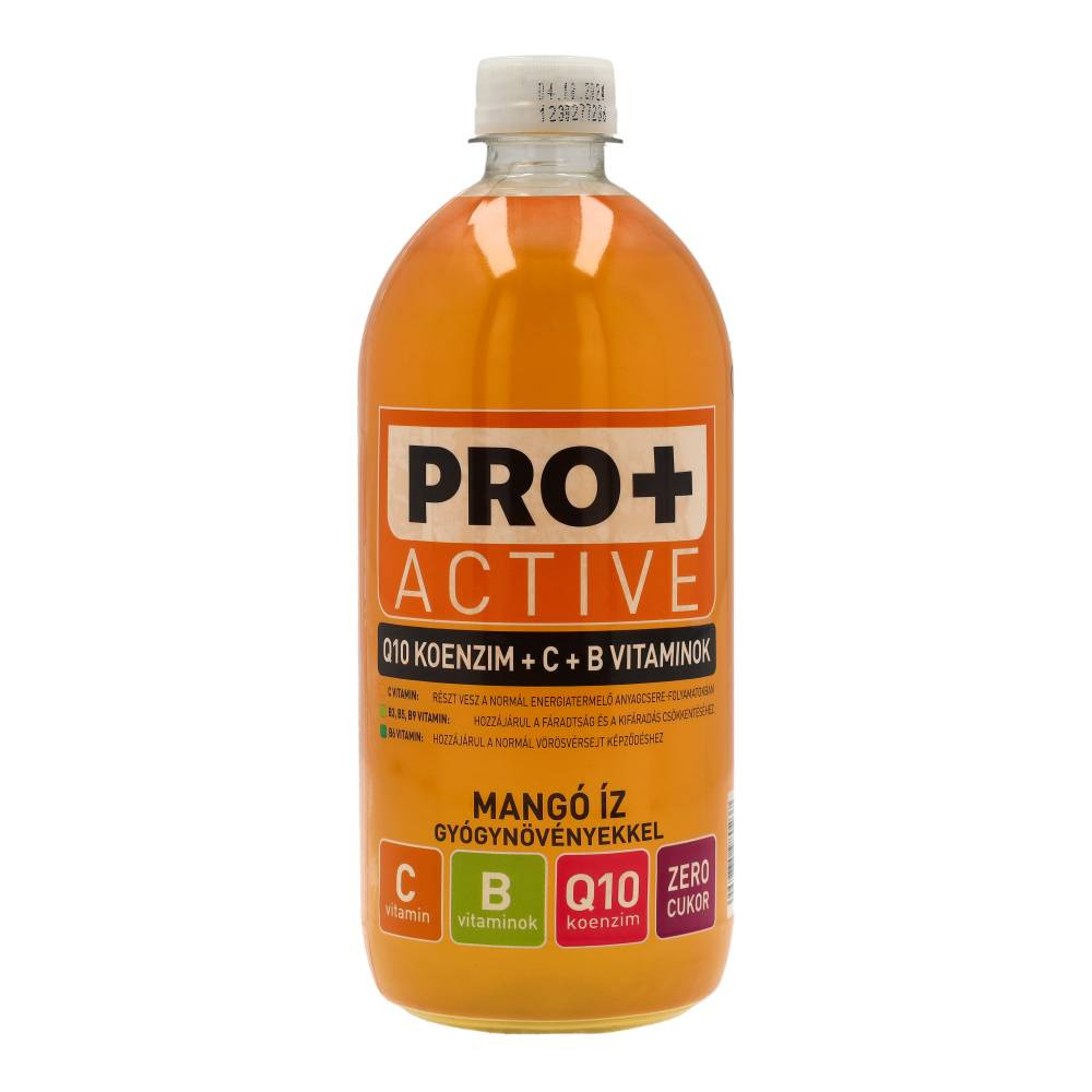 Napój orzeźwiający o smaku mango z wysoką zawartością witamin c i b, Powerfruit pro+ active q10, 750 ml