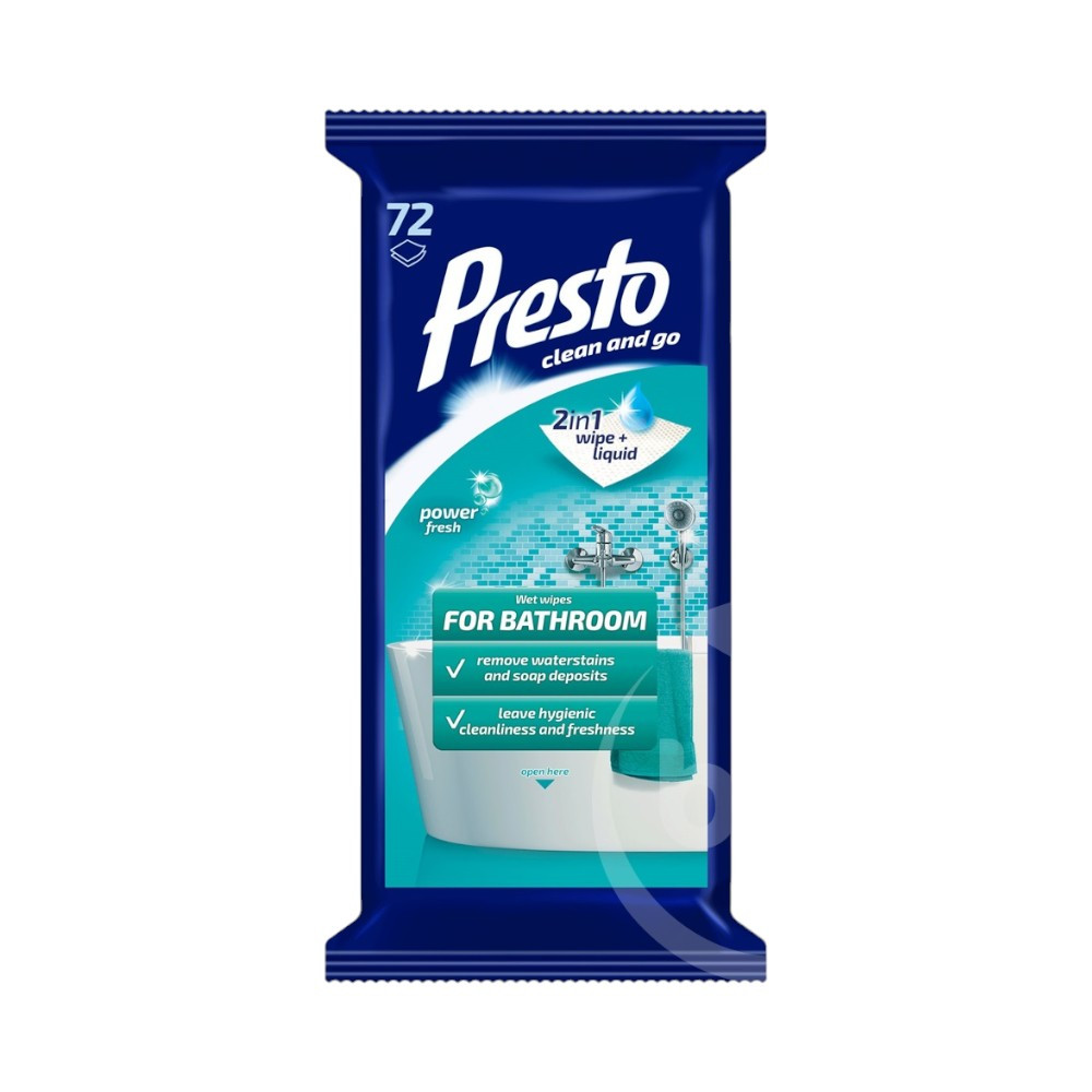 Presto fürdőszobai törlőkendő 72 db