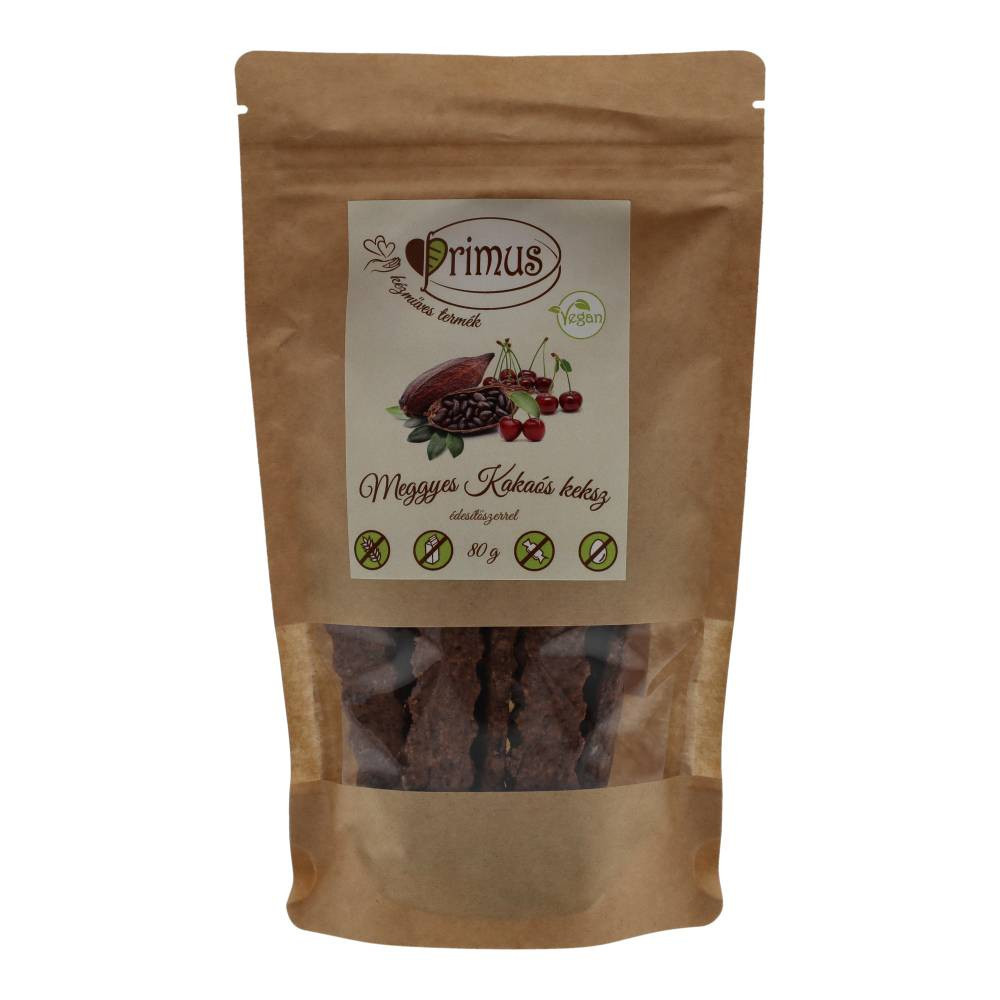 Vegánske čerešňovo-čokoládové sušienky Primus 80 g