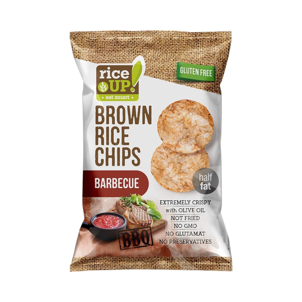 Rice Up braune Reis-Chips mit Barbecue-Geschmack, 60 g