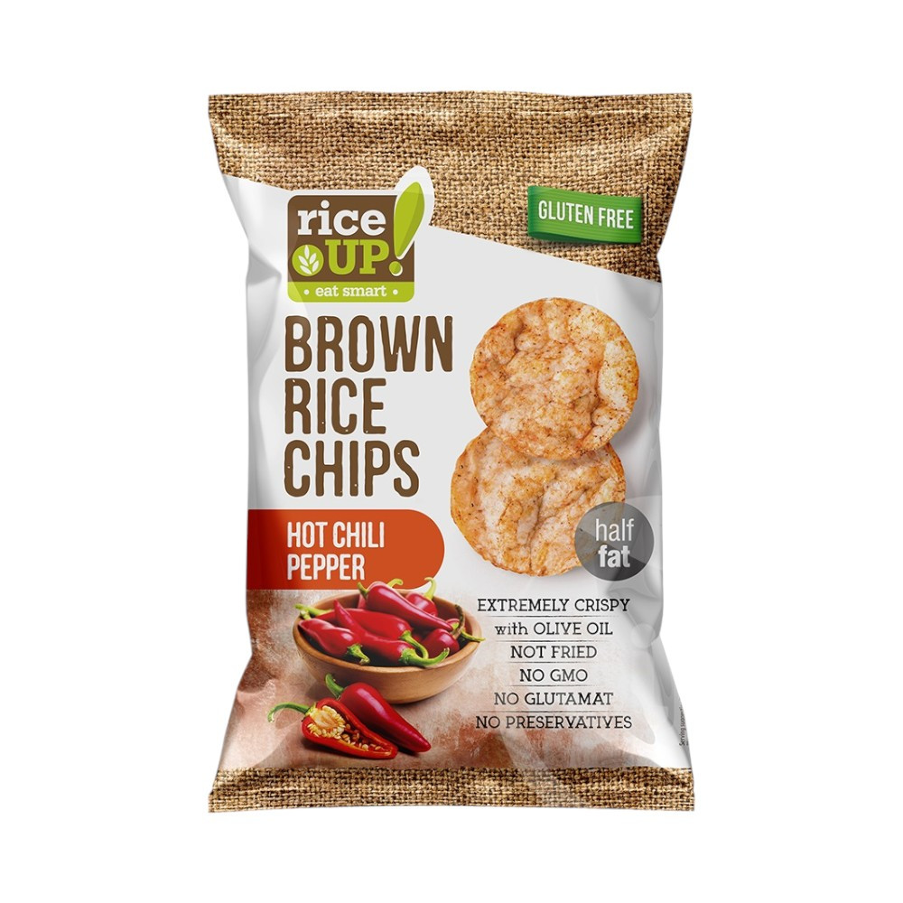 Hranolky z hnedého ryže Rice Up s pikantnou chilli príchuťou 60 g
