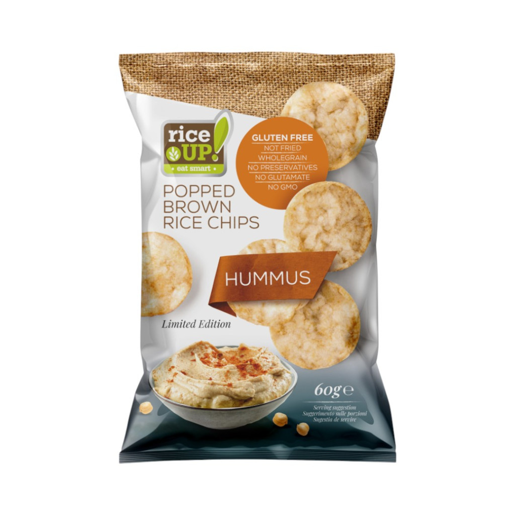 Rice Up braune Reis Chips mit Hummus Geschmack, 60 g