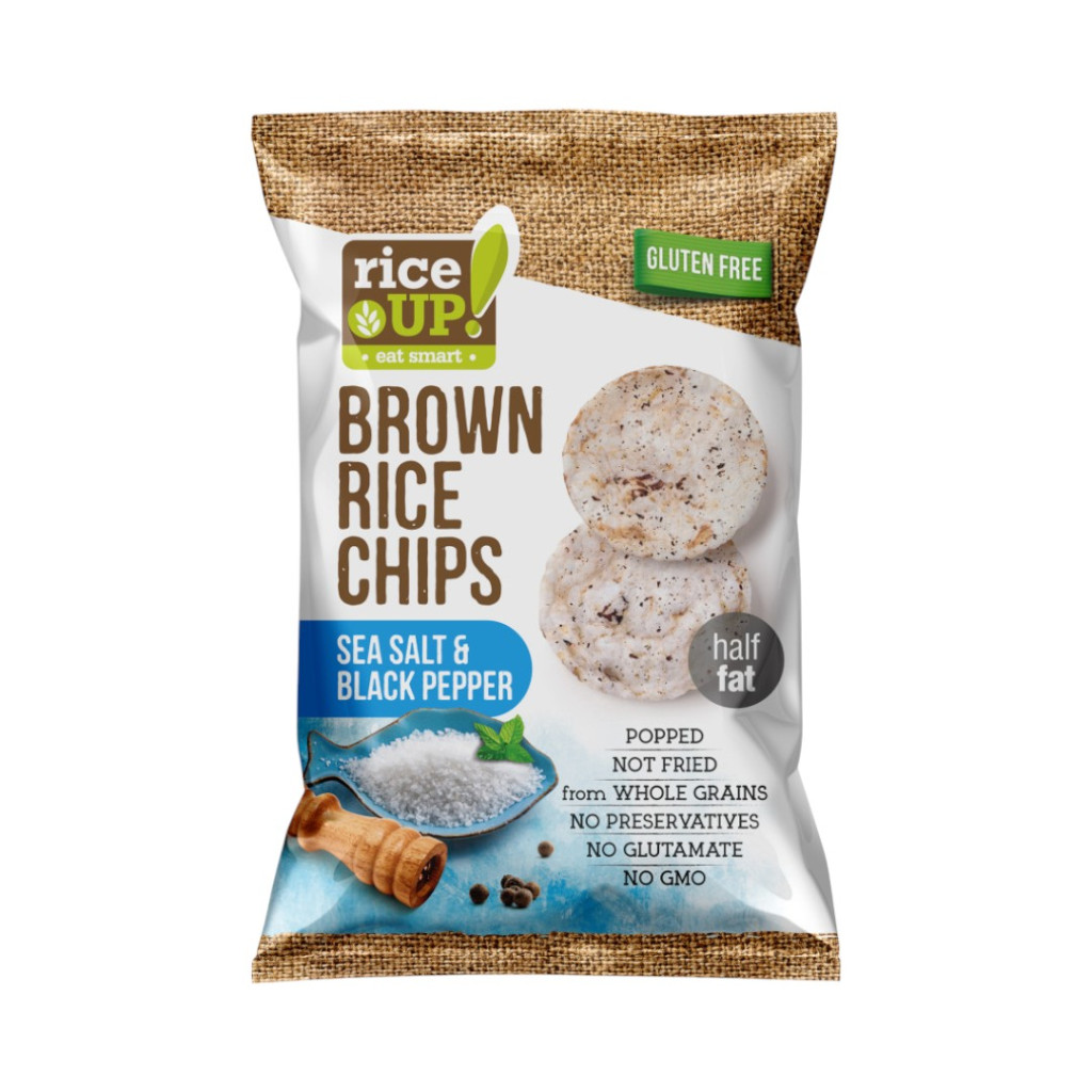 Brown rice chips Rice Up salty and peppery flavor 60 g