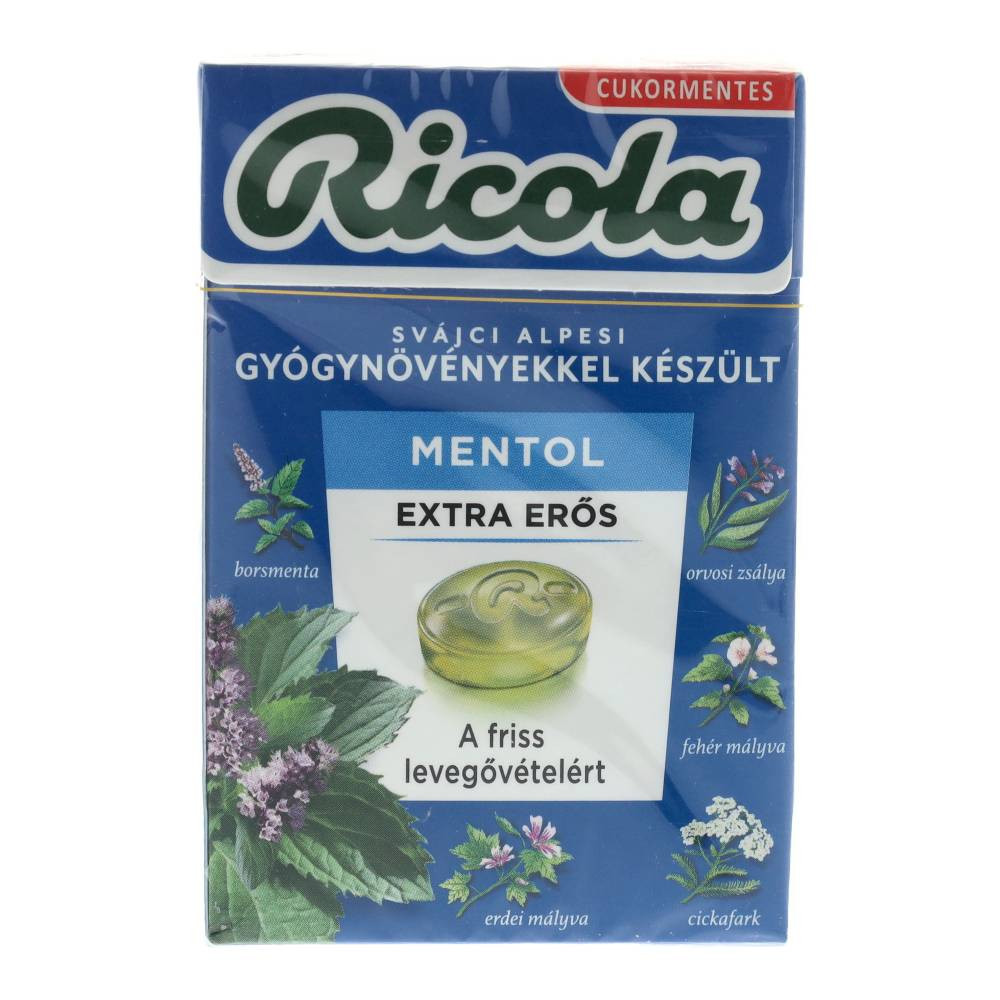 Ricola cukorka extra erős mentol 40 g