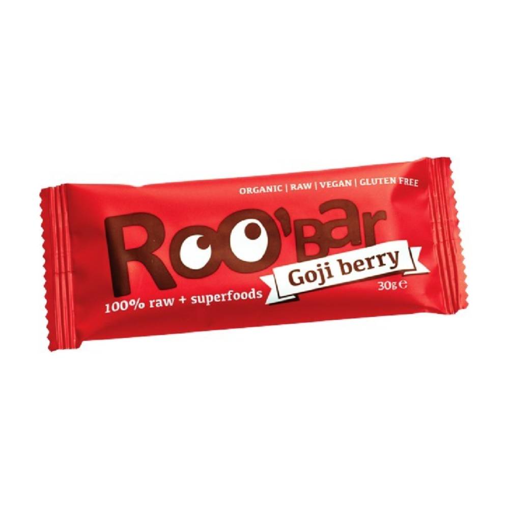 Roobar 100% syrový bio ovocný tyčinka s goji plody 30 g