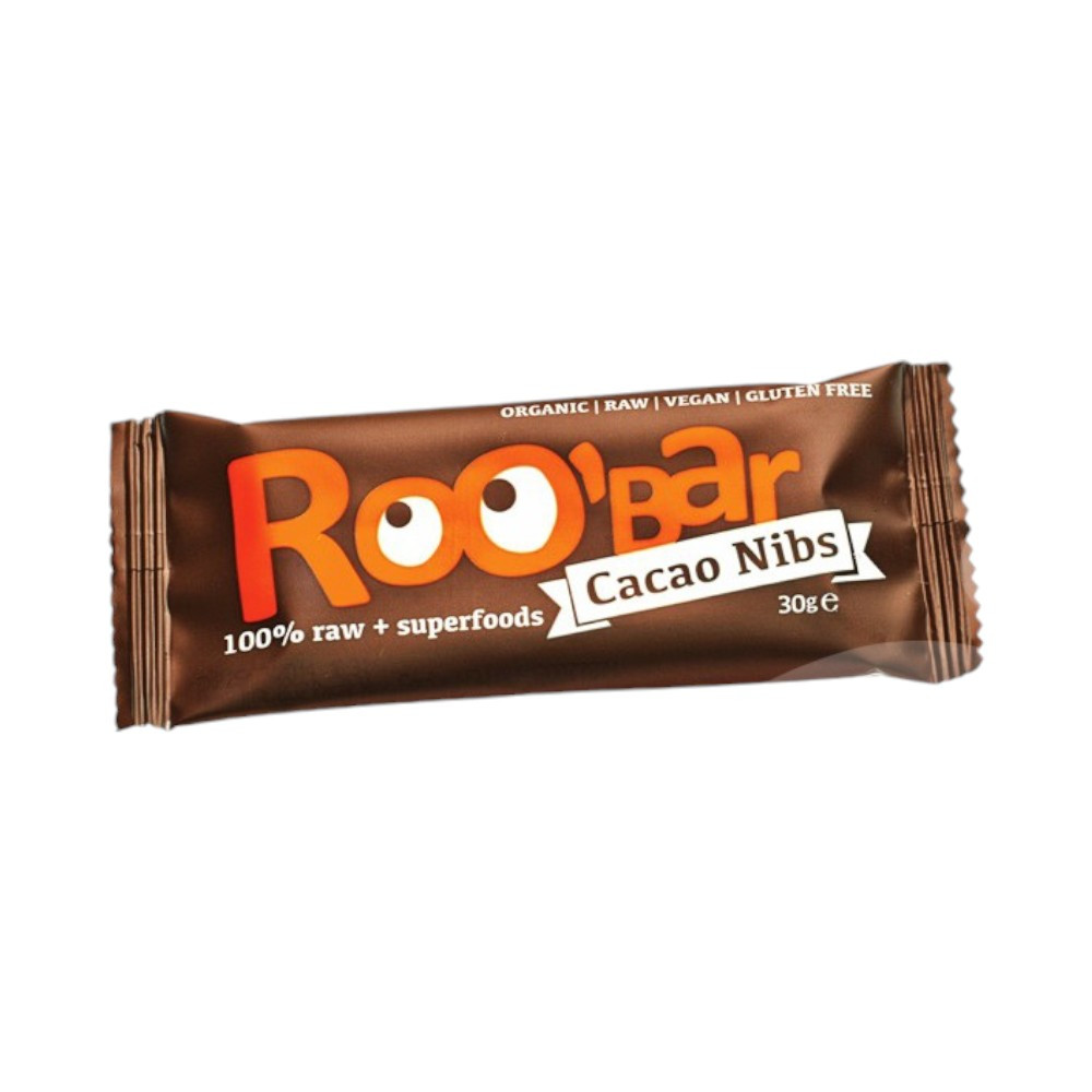 Roobar 100% raw bio gyümölcsszelet kakaóbab-mandula 30 g