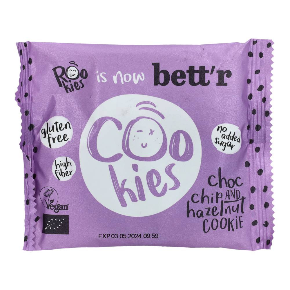 Vegan oat and fruit cookies with chocolate and hazelnuts from Bigiba, 40 g