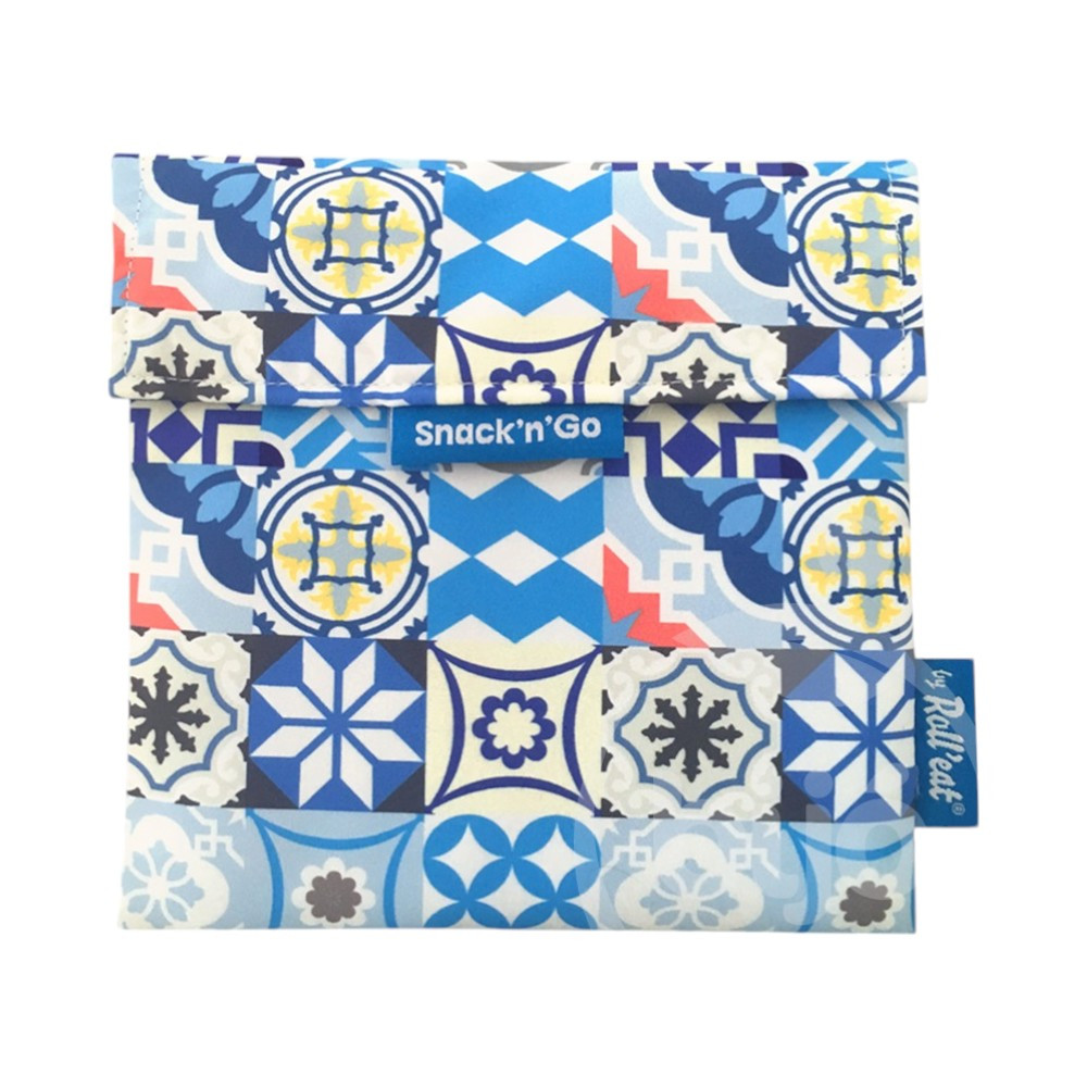 Jídelní box Snackngo patchwork modrý 1 ks