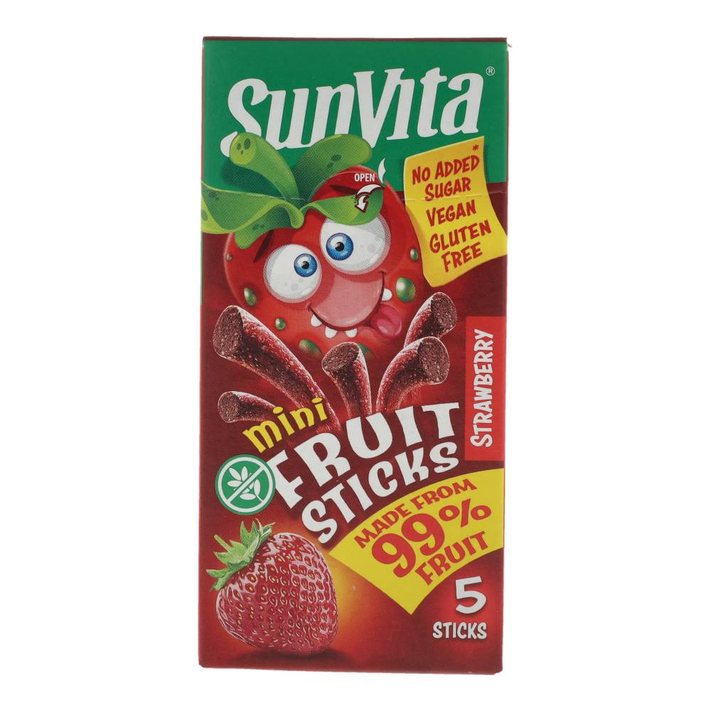 Sunvita Mini-Fruchtstäbchen mit Erdbeergeschmack, 5 Stück, 50 g