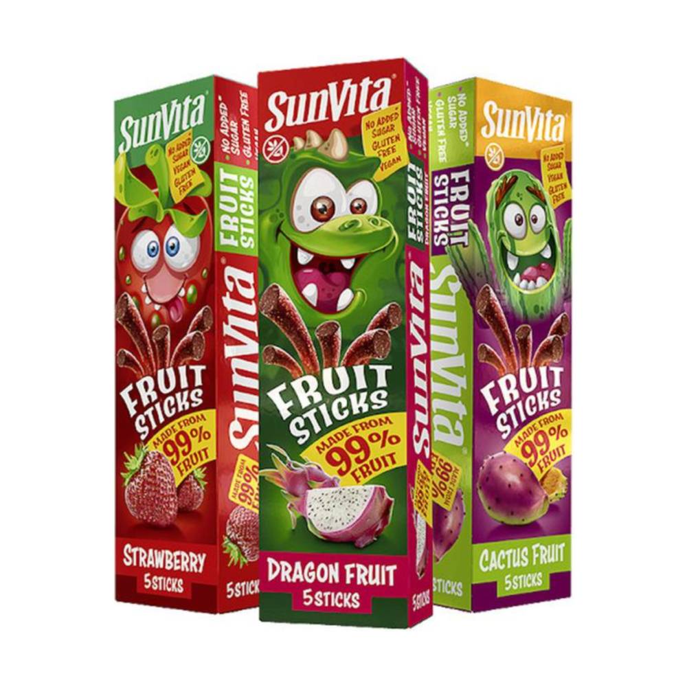 Bastonase de fructe mini Sunvita cu gust de cactus, 5 bucăți, 50 g