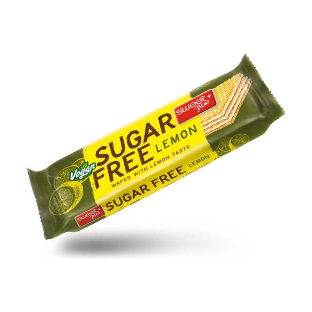 Veganské sušenky SWEETPLUS bez cukru s citrónovou náplní, 24 g