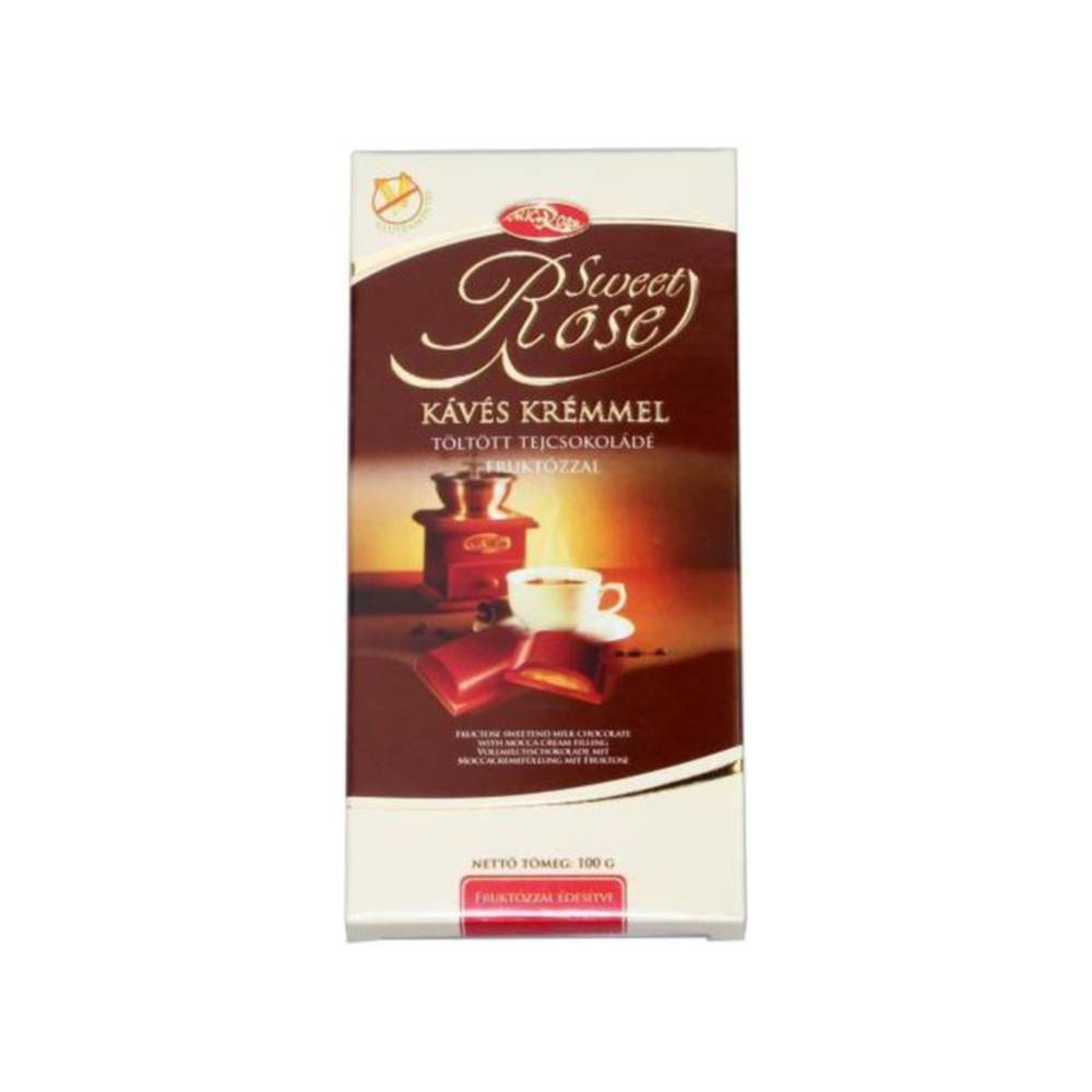 Milchschokolade von Sweetrose gefüllt mit Kaffeecreme, gesüßt mit Fruktose, 100 g