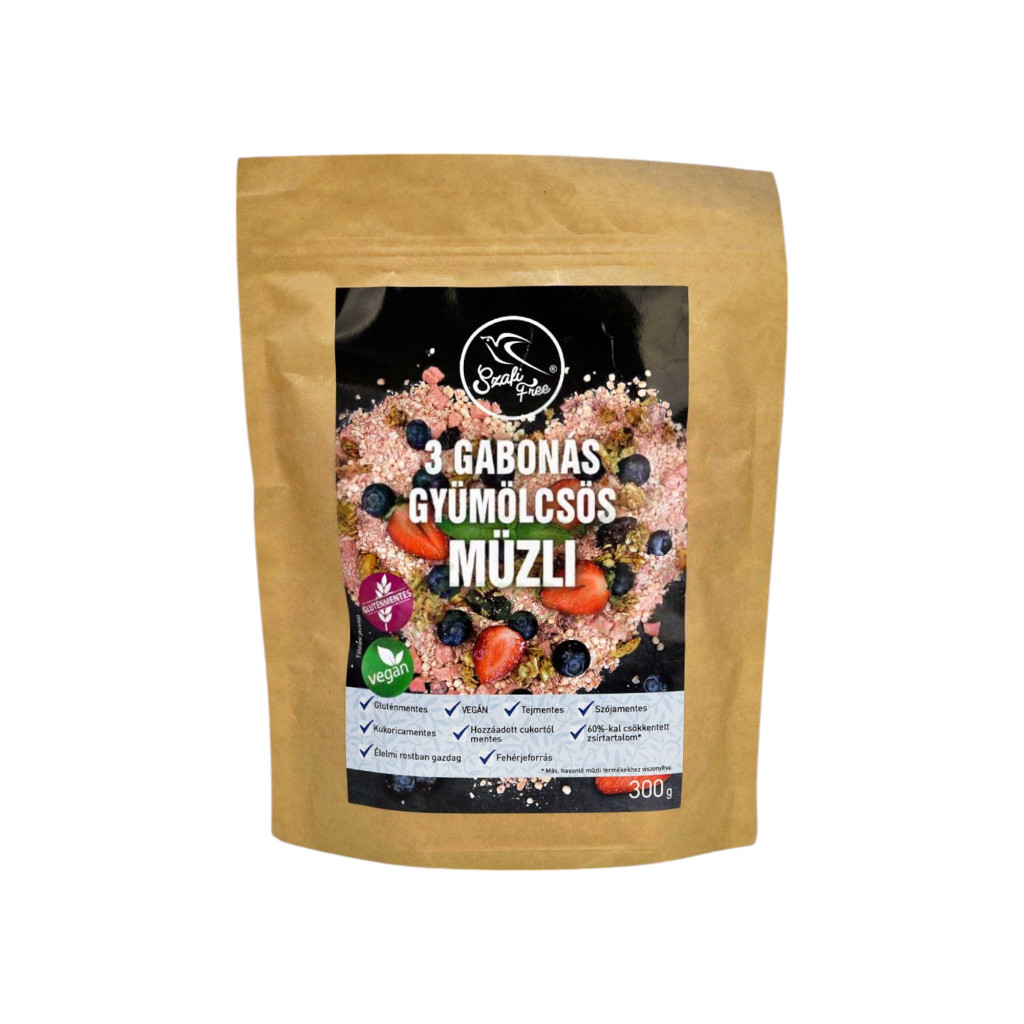Szafi Free 3 gabonás gyümölcsös müzli (gluténmentes) 300 g
