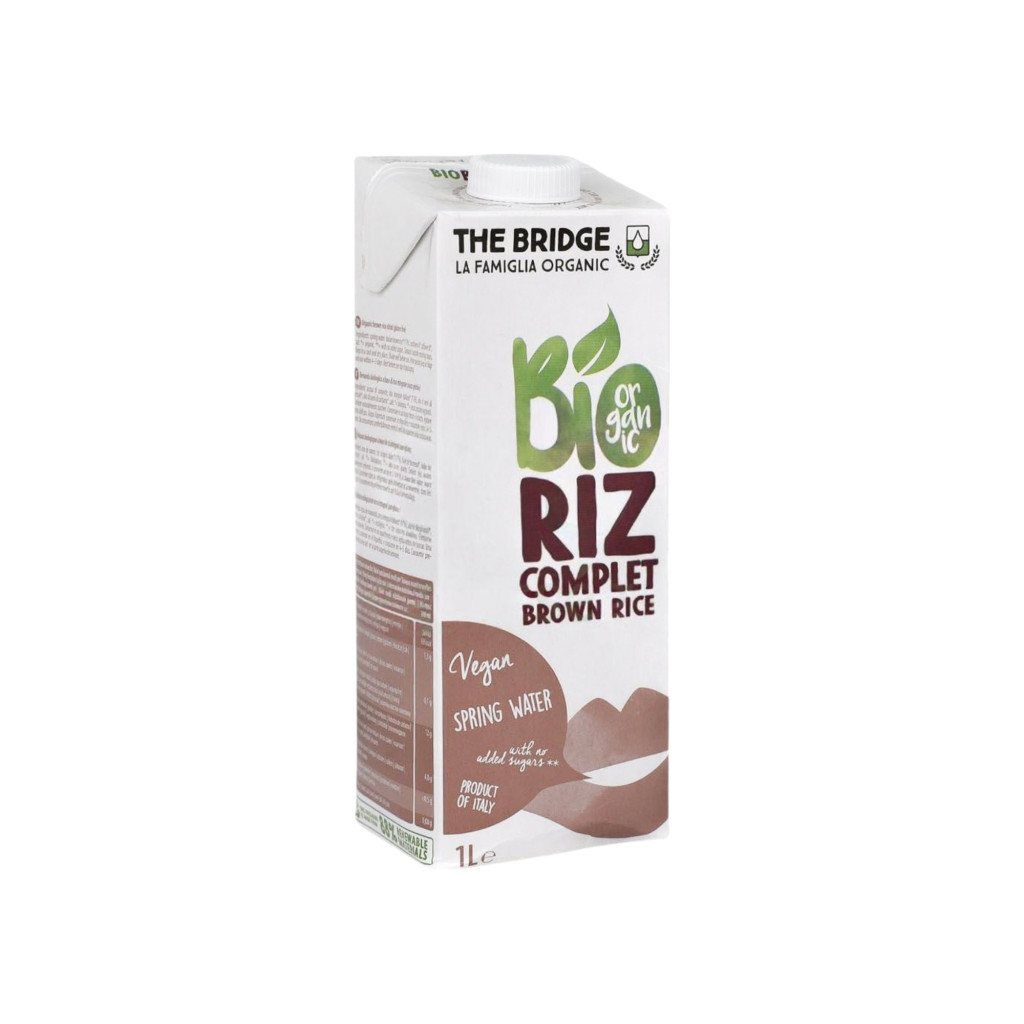 1000 ml organického hnědého rýžového mléka od The Bridge