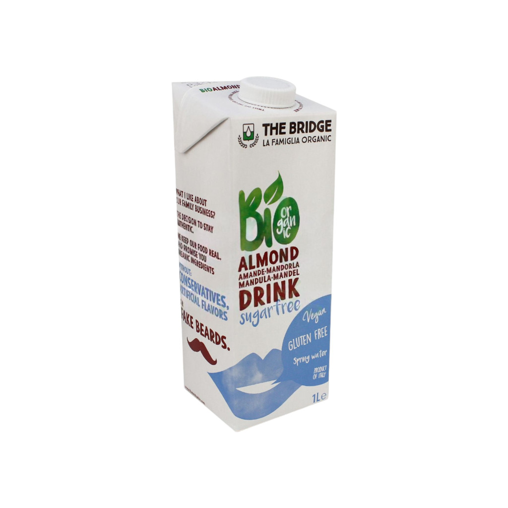 Bio mandľové mlieko bez cukru od The Bridge, 1000 ml