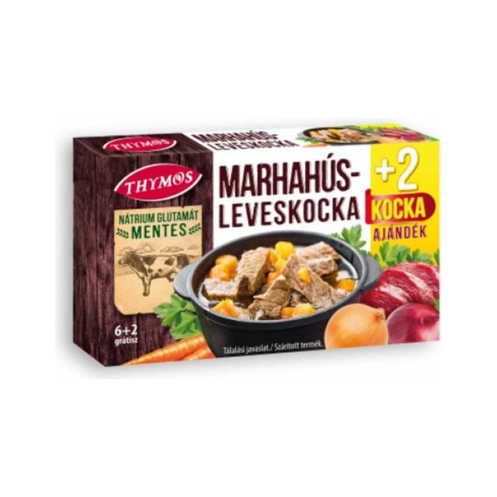 Rinderbrühe-Würfel von Thymos ohne Geschmacksverstärker 6+2 Gratis 80 g