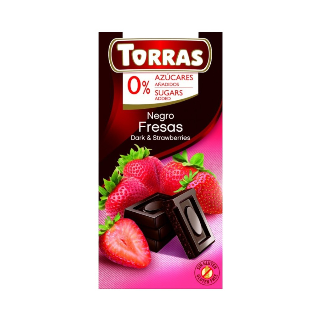 Torras gluténmentes étcsokoládé eper cukor nélkül 75 g