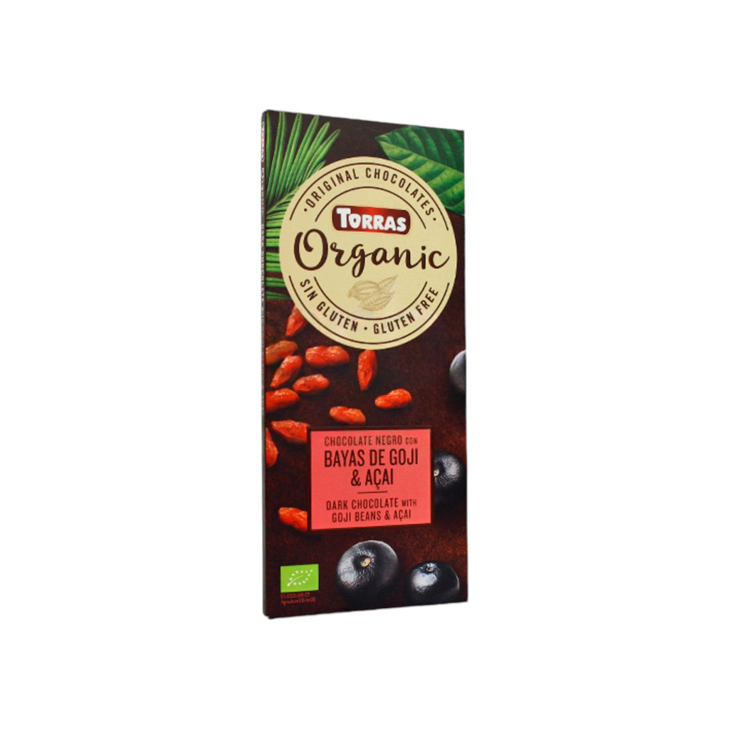 Czekolada gorzka bezglutenowa z owocami goji i proszkiem z acai 100 g