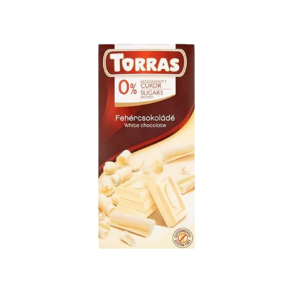 Bezlepková bílá čokoláda Torras bez cukru 75 g