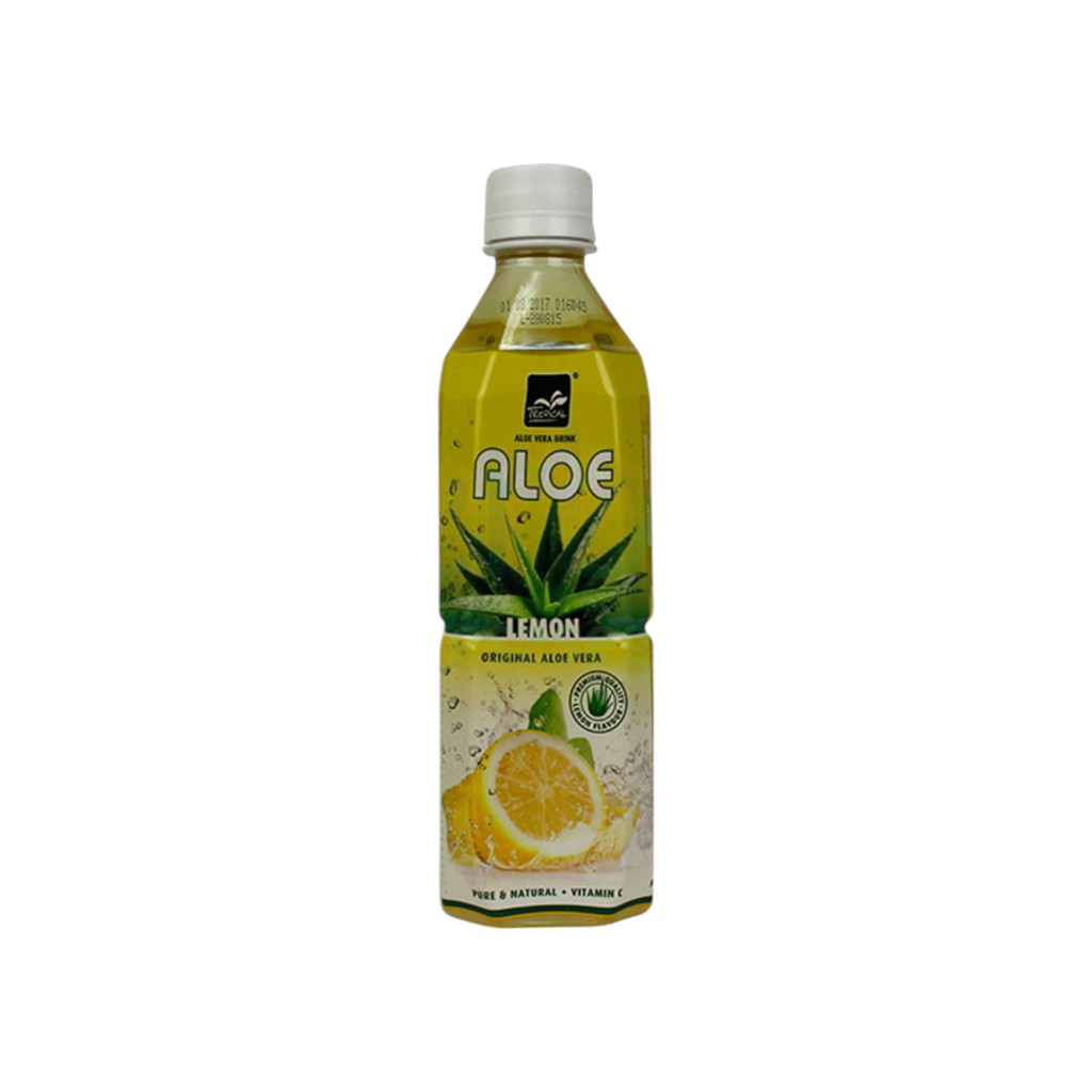 Tropisches Aloe Vera Erfrischungsgetränk mit Zitrone, ohne Kohlensäure, 500 ml