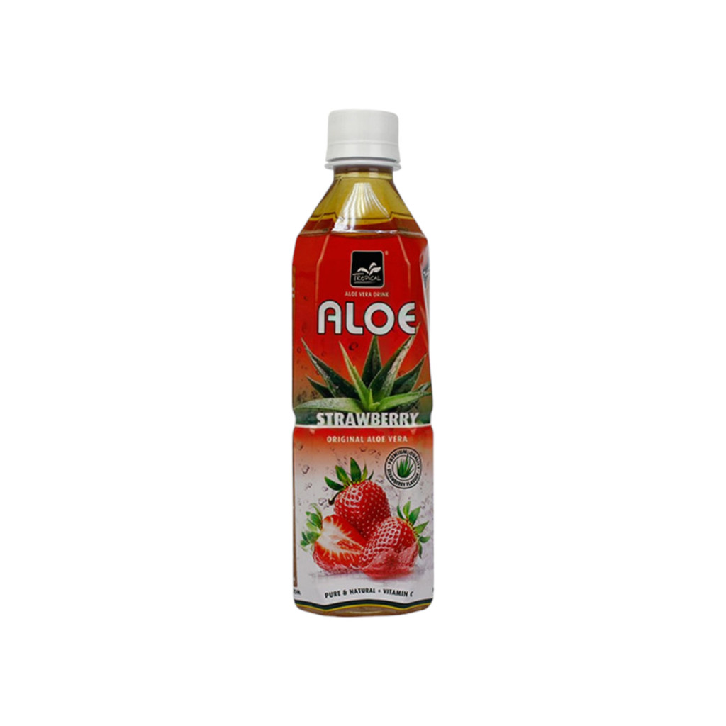 Tropický nápoj s aloem vera se sladidlem a příchutí jahody, 500 ml