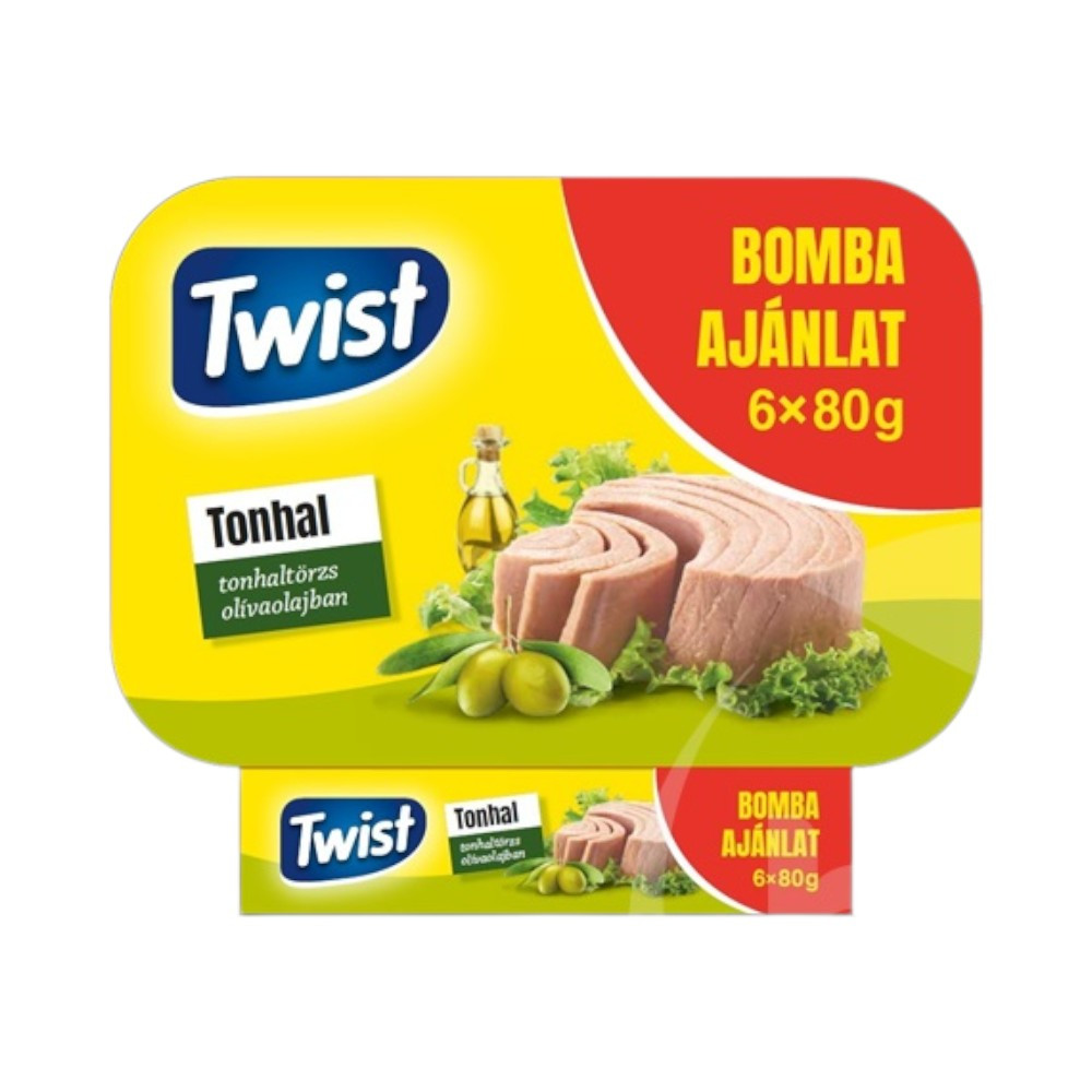 Twist tonhaltörzs olívaolajban 6x80g 480 g