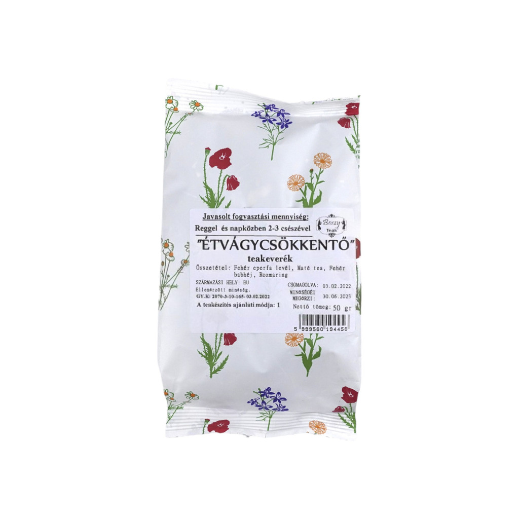 ÚJ GYÓGYFŰ "ÉTVÁGYCSÖKKENTŐ" TEAKEVERÉK 50 g