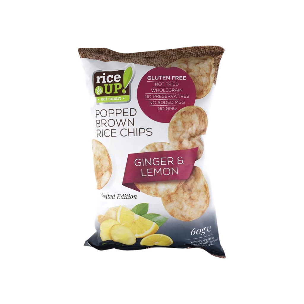 ÚJ RICE UP BARNARIZS CHIPS GYÖMBÉR-CITRO 60 g