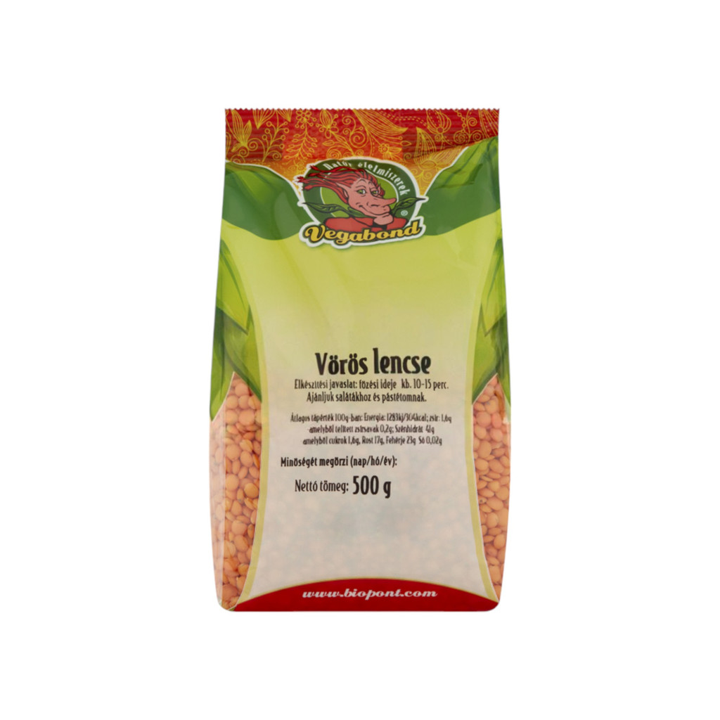 Červená čočka Vegabond 500 g
