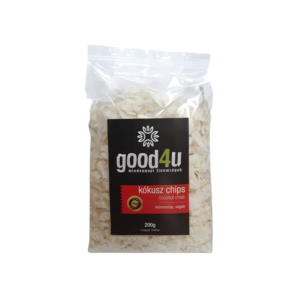 VEGAN GOOD4U MINDENNAPI FINOMSÁGOK KÓKUSZ CHIPS (KÉNMENTES) 200G