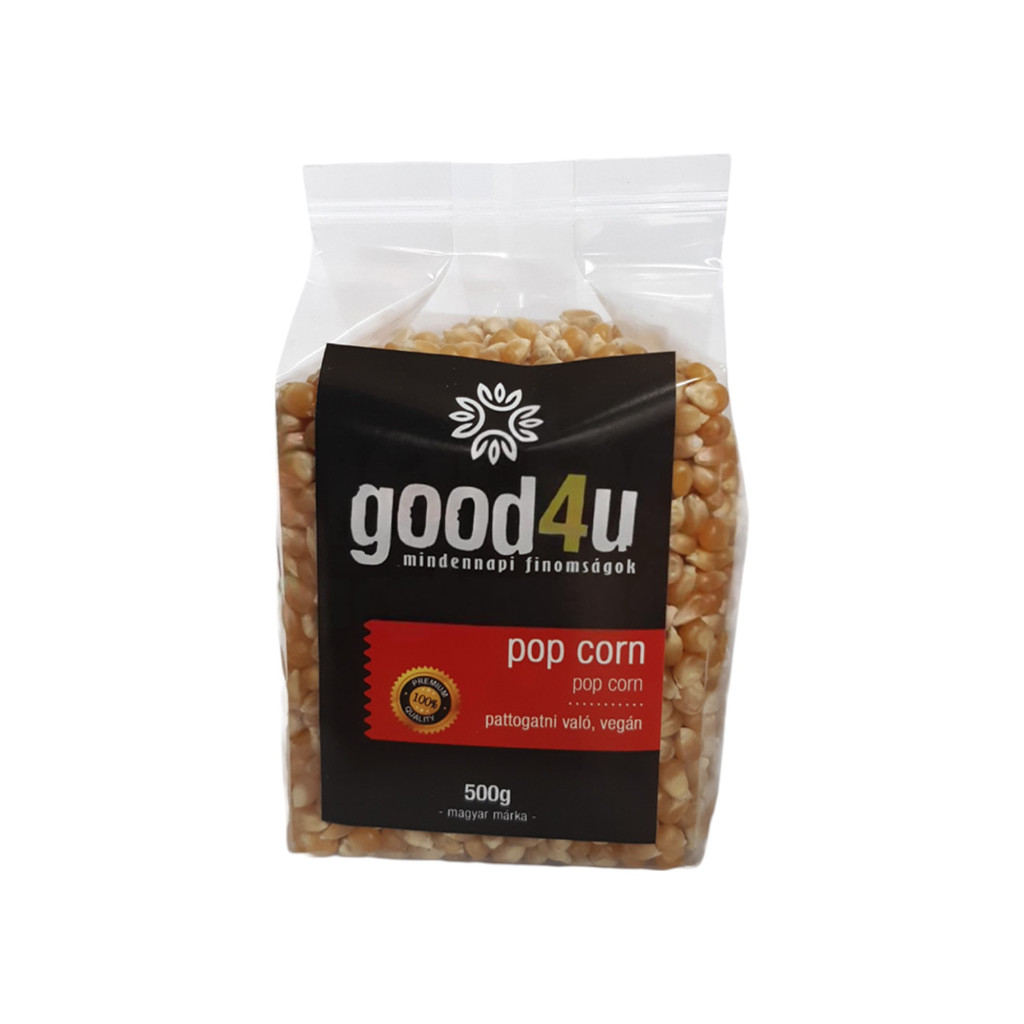 VEGAN GOOD4U MINDENNAPI FINOMSÁGOK POPCORN, PATTOGTATNI VALÓ 500G
