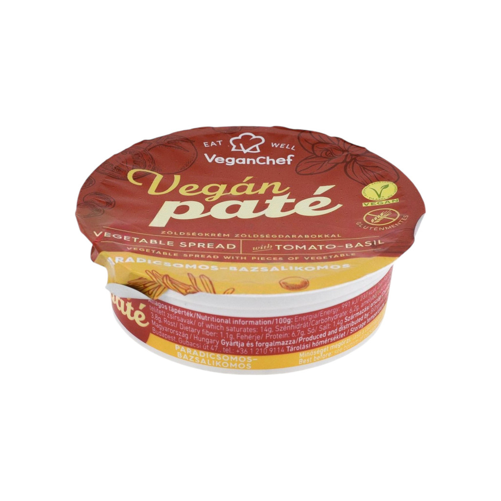 Veganchef paté zöldségkrém paradicsomos-bazsalikomos 110 g