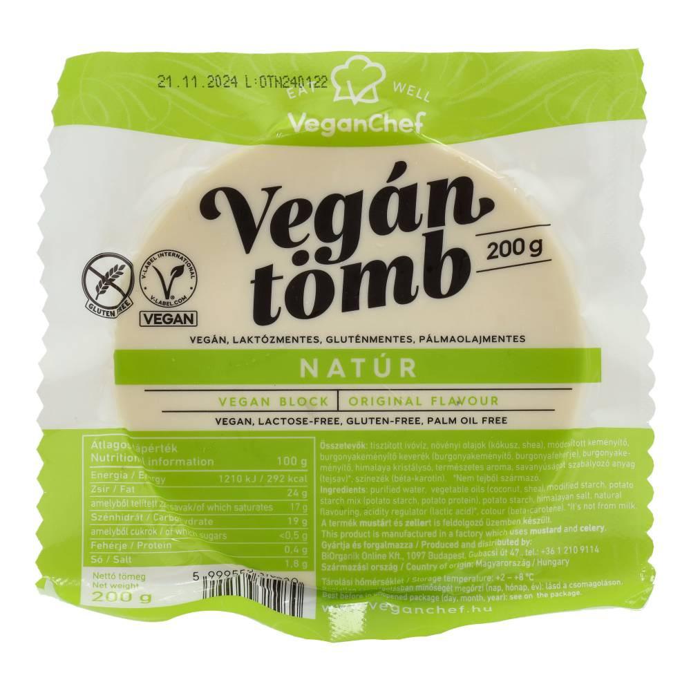 Veganchef vegán tömb natúr 200 g