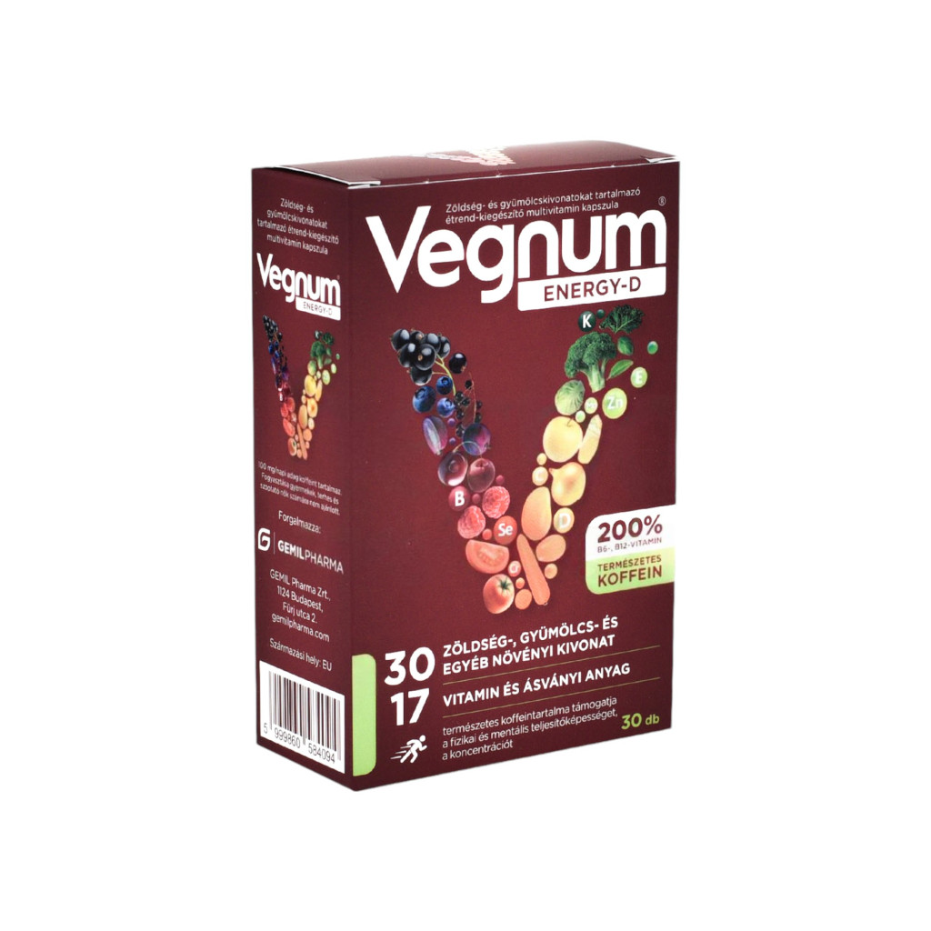 Vegnum energy-d étrendkiegészítő multivitamin kapszula 30 db