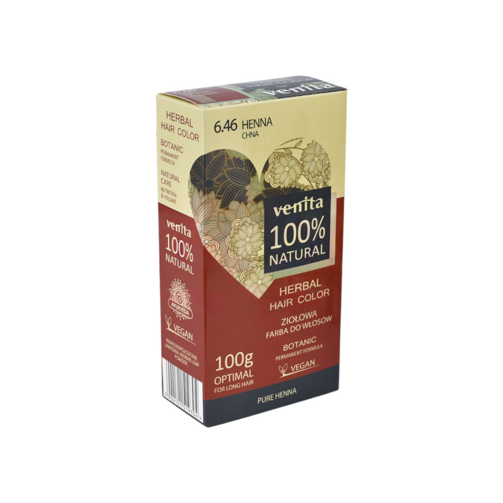 Venita 100% natural gyógynövényes hajfesték 6.46 henna 100 g