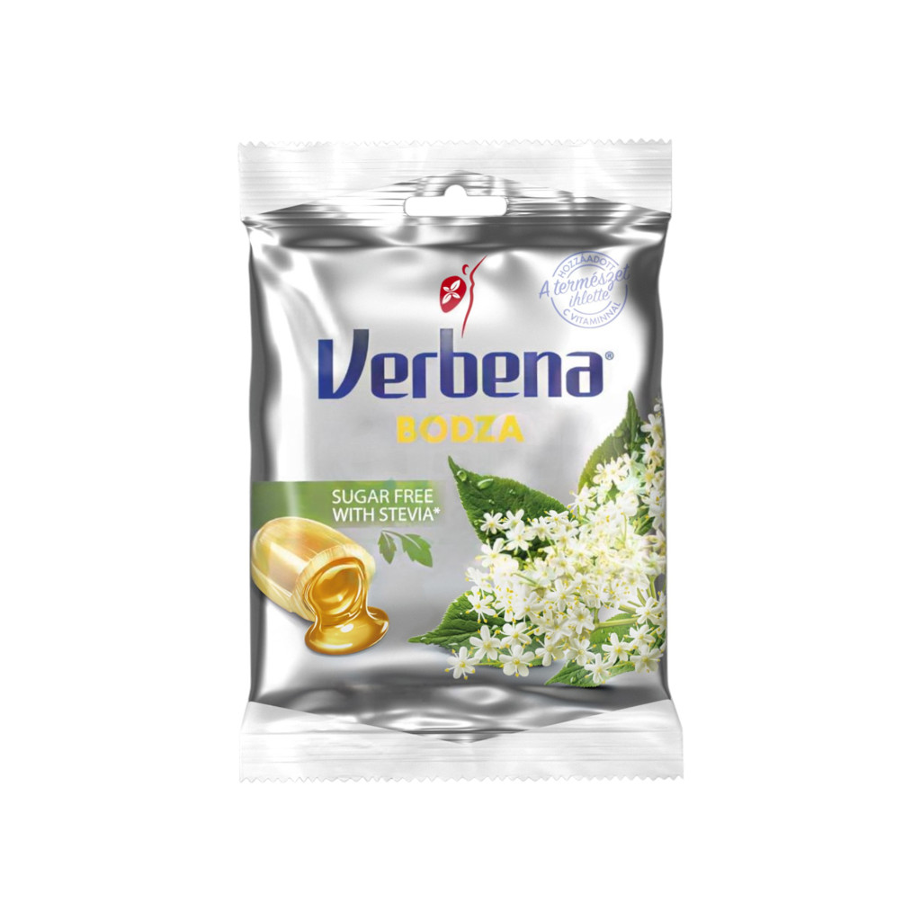 Bomboane zaharoase fără zahăr cu extract de soc Verbena, 60 g