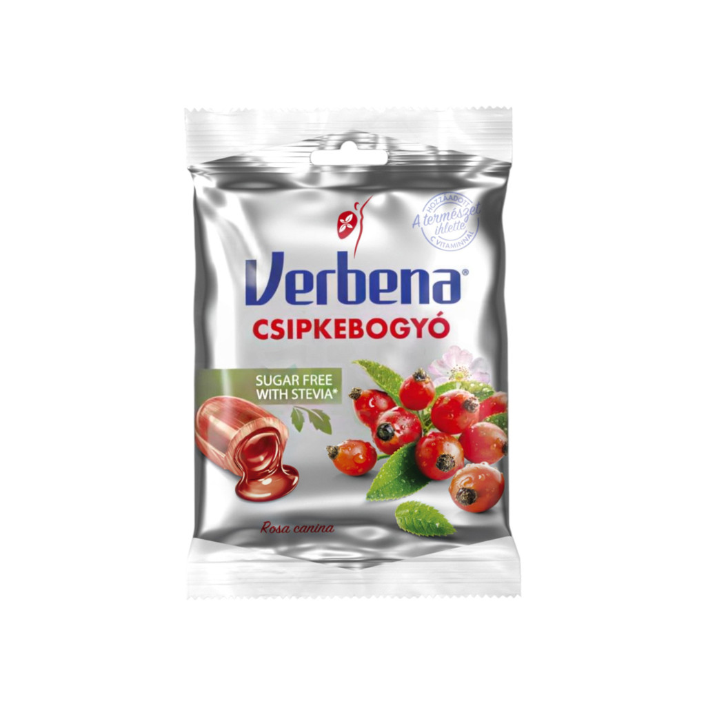 Verbena sugar free csipkebogyó töltött cukorka steviával 60 g