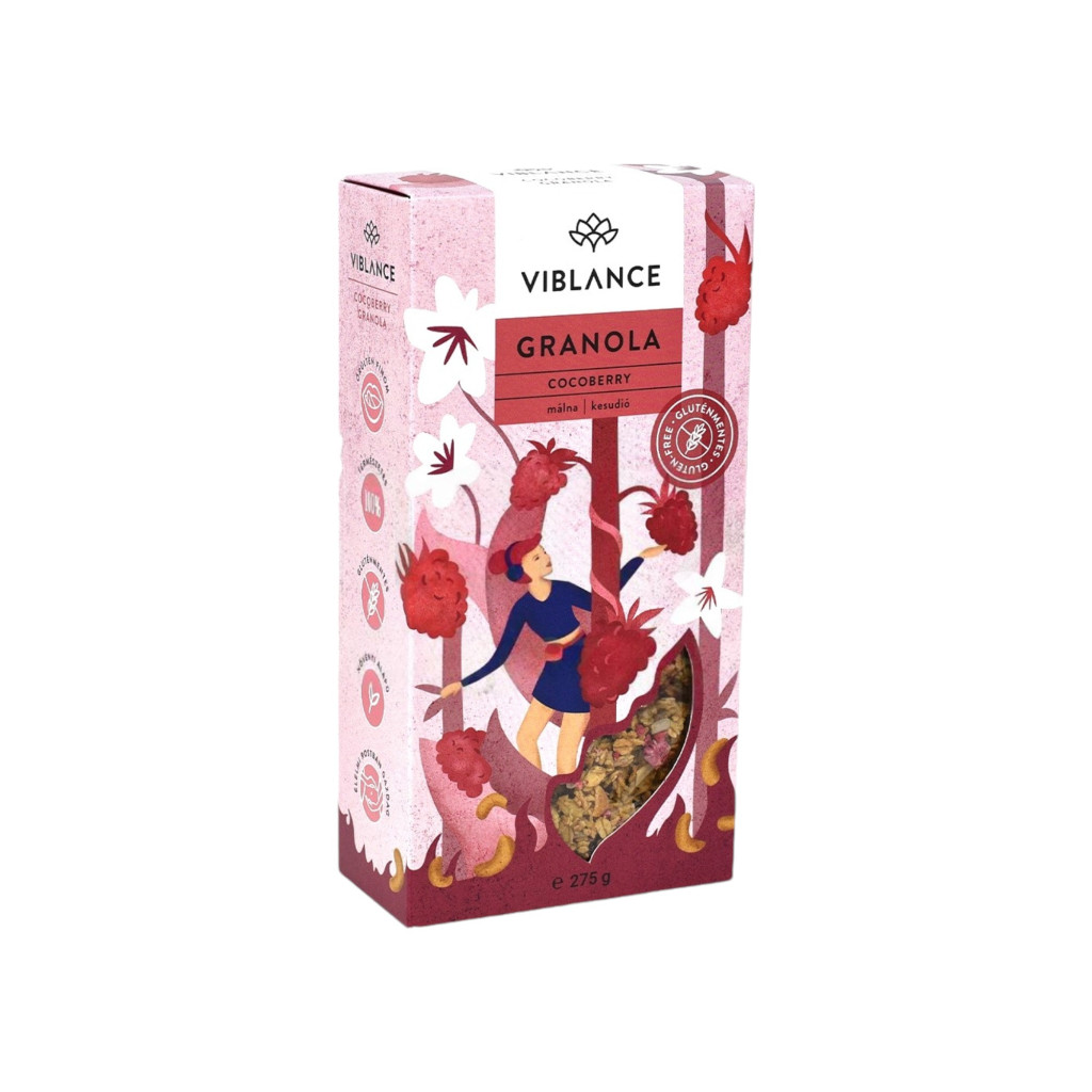 Knuspriges Granola Viblance mit Himbeeren und Cashewnüssen 275 g