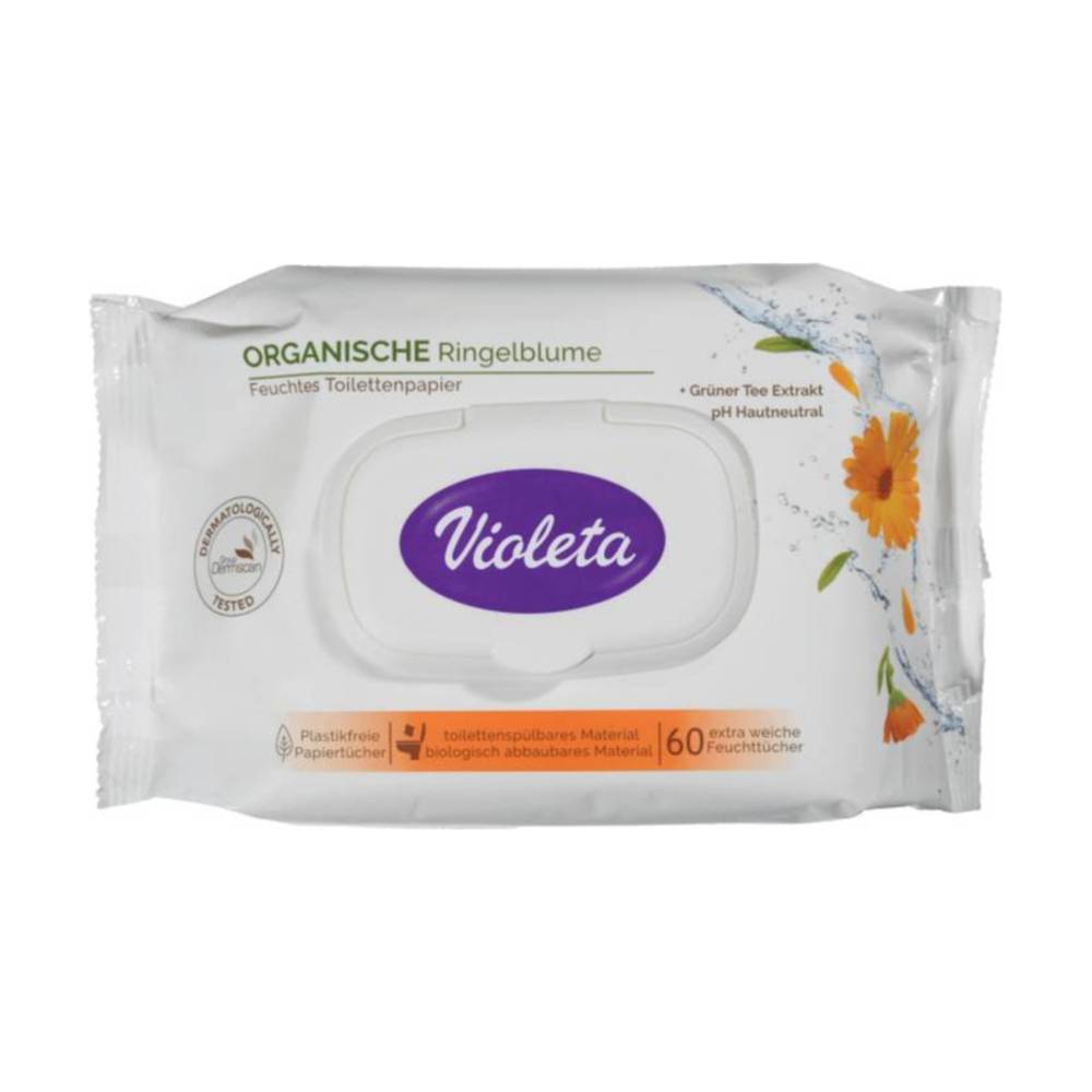 Vlhké toaletné papieriky Violeta sensitive antialergénne 60 ks