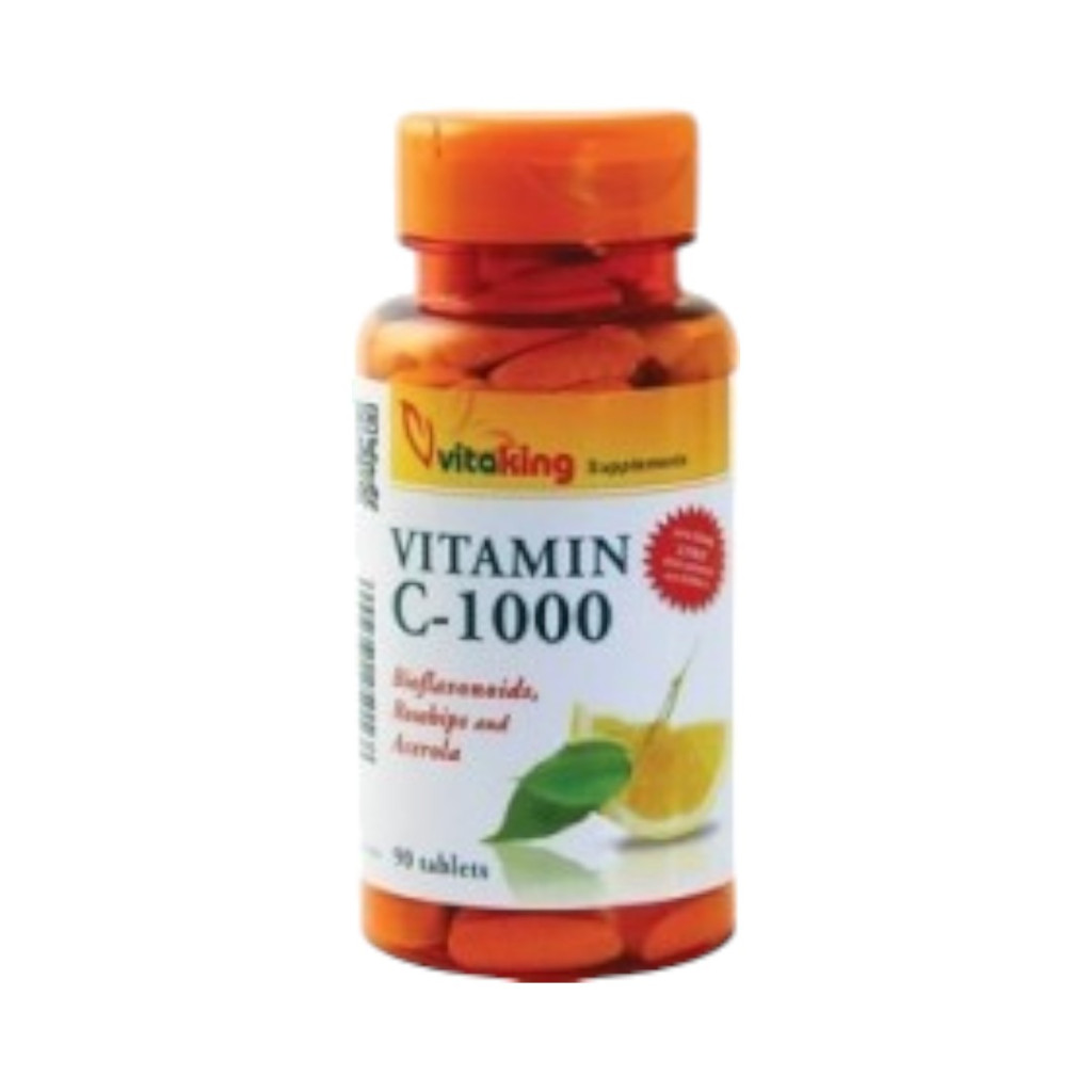 Vitaking Vitamin C 1000 mg mit Bioflavonoiden + Acerola + Hagebutten Tabletten 90 Stück