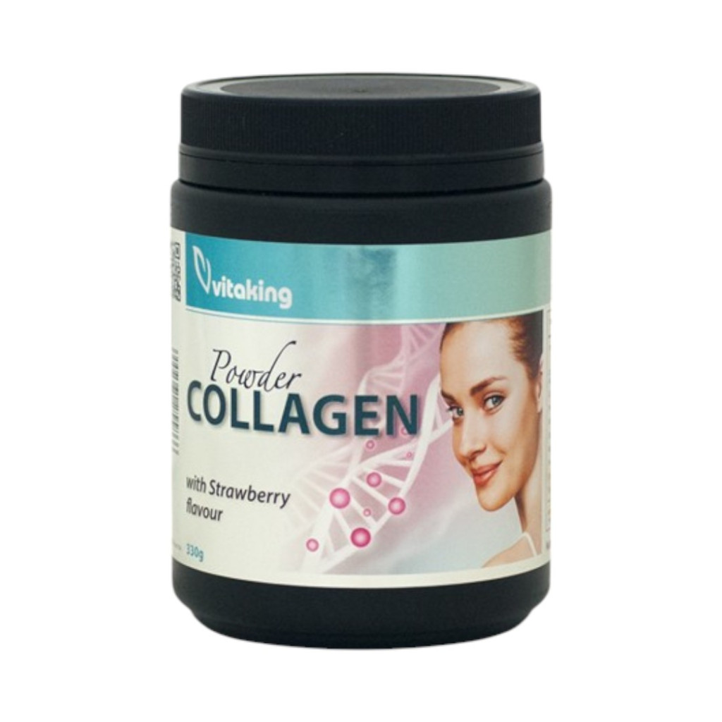 Vitaking collagen powder strawberry eper ízű kollagén por 330 g