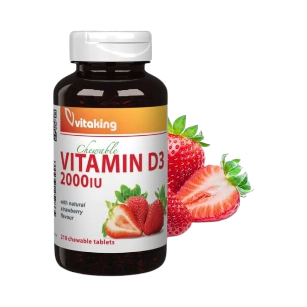Vitaking D3 Vitamin 2000NE Erdbeer-Kautabletten 210 Stück