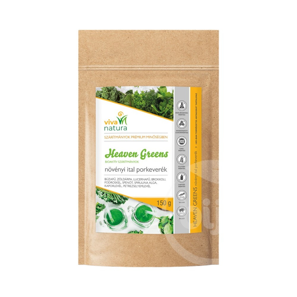 Suplementy roślinne Viva Natura Heaven Greens z bioaktywnymi składnikami 150 g