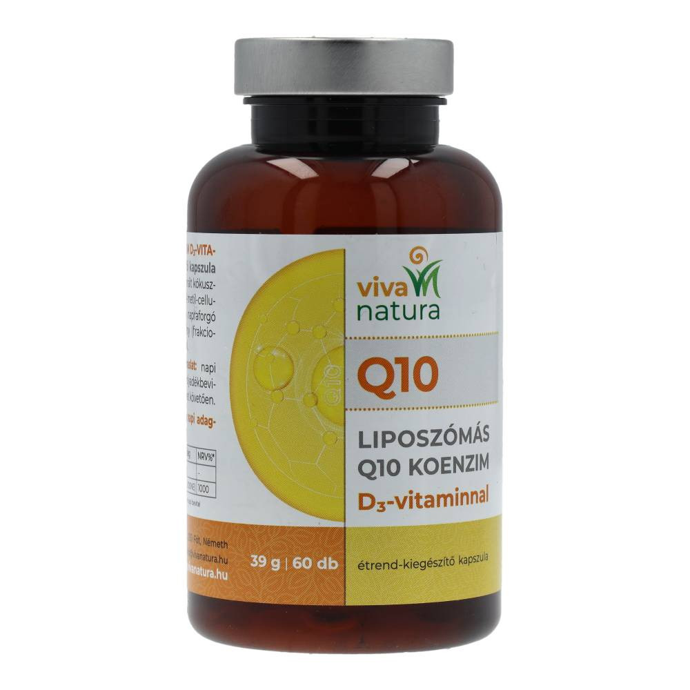 Viva natura liposzómás q10 koenzim d3 vitaminnal étrend kiegészítő kapszula 60 db