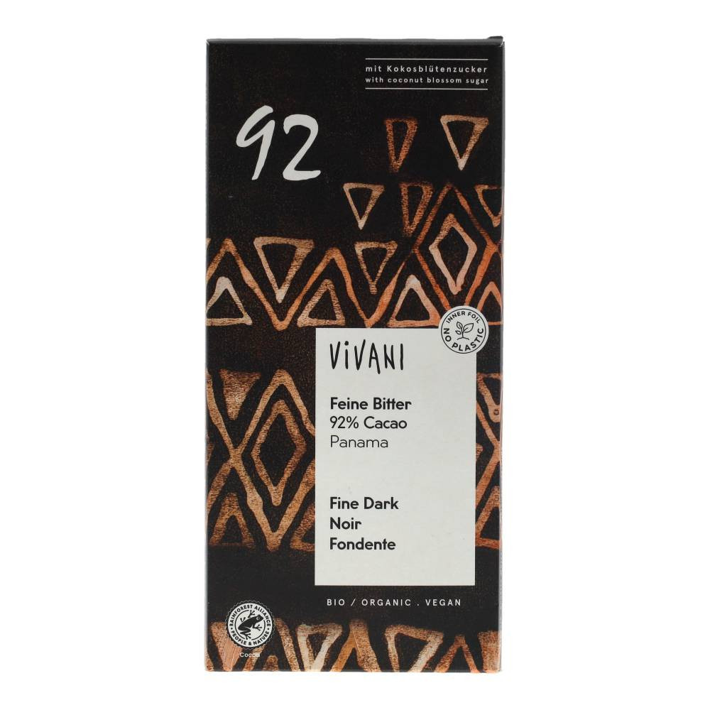 Vivani bio étcsokoládé 92% kakaóval kókuszcukorral 80 g