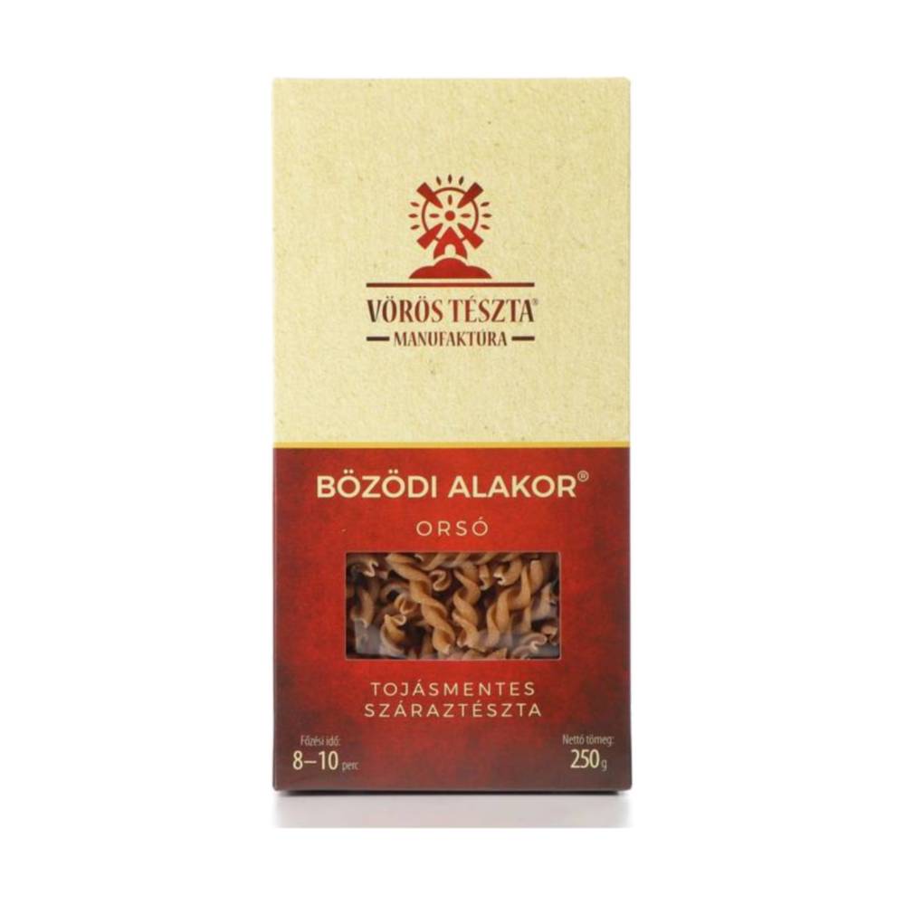 Red Pasta from Bozod without eggs dry spiral pasta 250 g